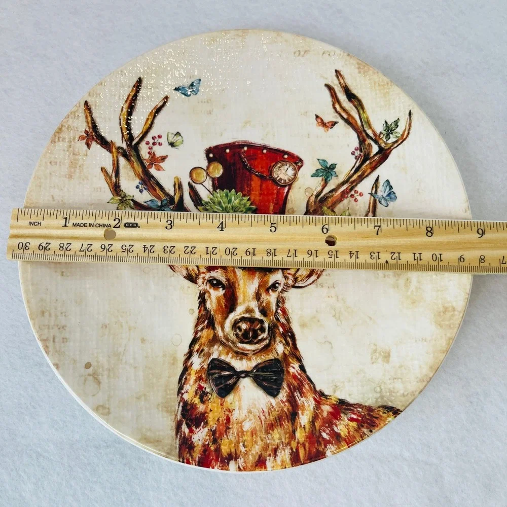 Pier 1 Imports Steampunk Dapper Deer Ironstone Salad Plate‎ 8.25